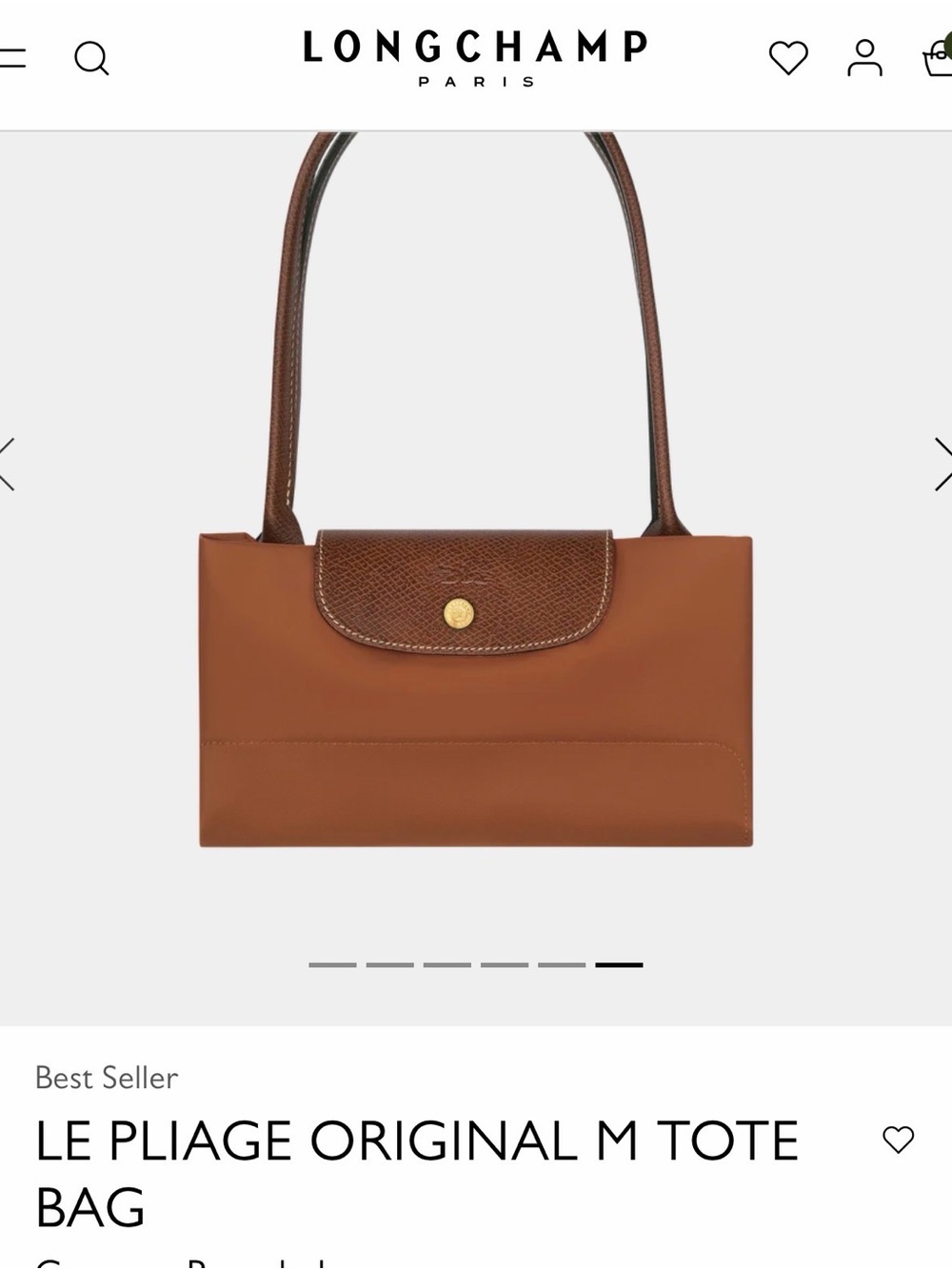 New! 🤎Longchamp Cognac Le Pliage M Tote - Picture 7 of 9